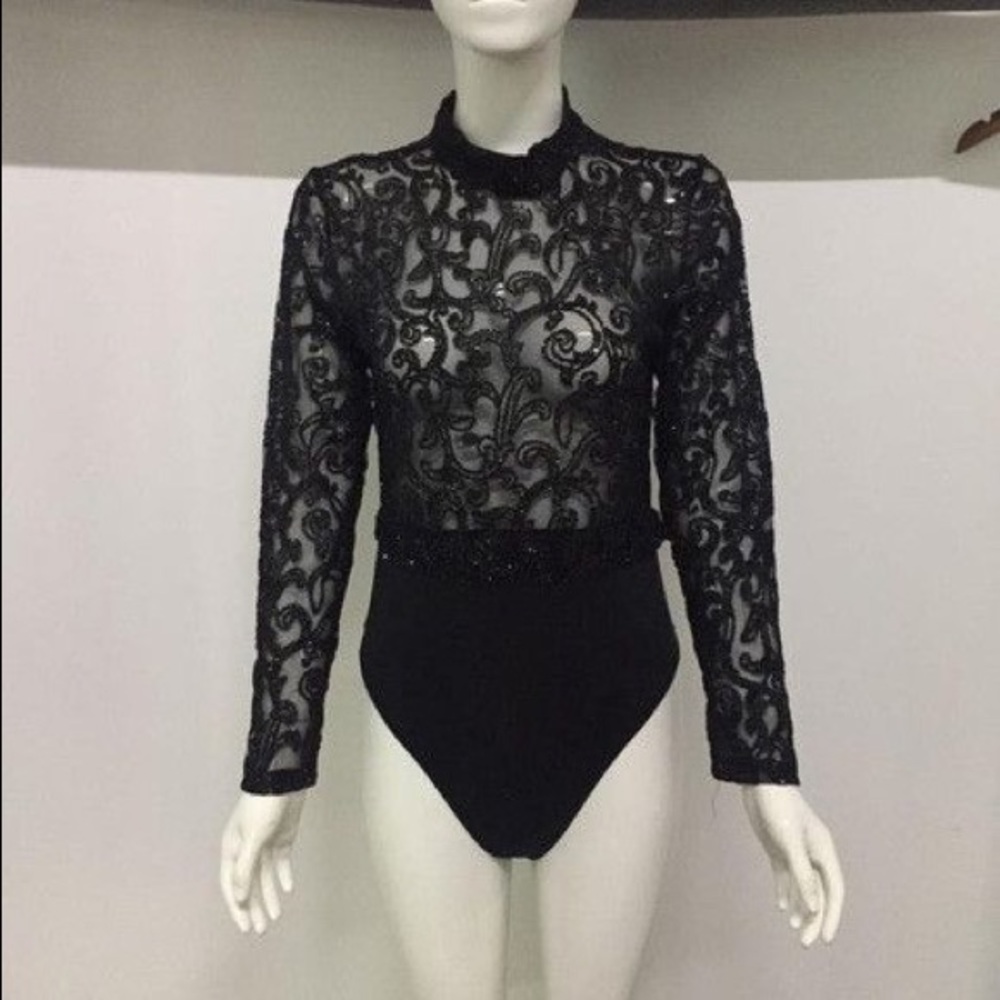 Black glitter bodysuit